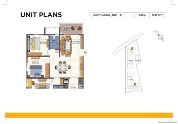 Floor Plan in 3 BHK Apartment at Urbanrise Opulence, Bachupally – for Sale