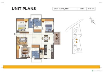 Floor Plan in 3 BHK Apartment at Urbanrise Opulence, Bachupally – for Sale