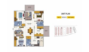 Floor Plan in 2 BHK Apartment at Urbanrise On Cloud 33, Bachupally – for Sale