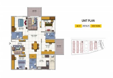 Floor Plan in 2 BHK Apartment at Urbanrise On Cloud 33, Bachupally – for Sale
