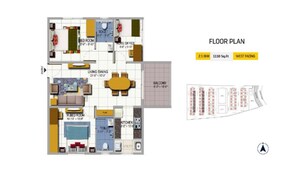Floor Plan in 2 BHK Apartment at Urbanrise On Cloud 33, Bachupally – for Sale