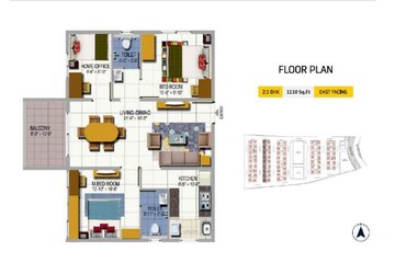 Floor Plan in 2 BHK Apartment at Urbanrise On Cloud 33, Bachupally – for Sale