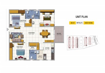 Floor Plan in 2 BHK Apartment at Urbanrise On Cloud 33, Bachupally – for Sale