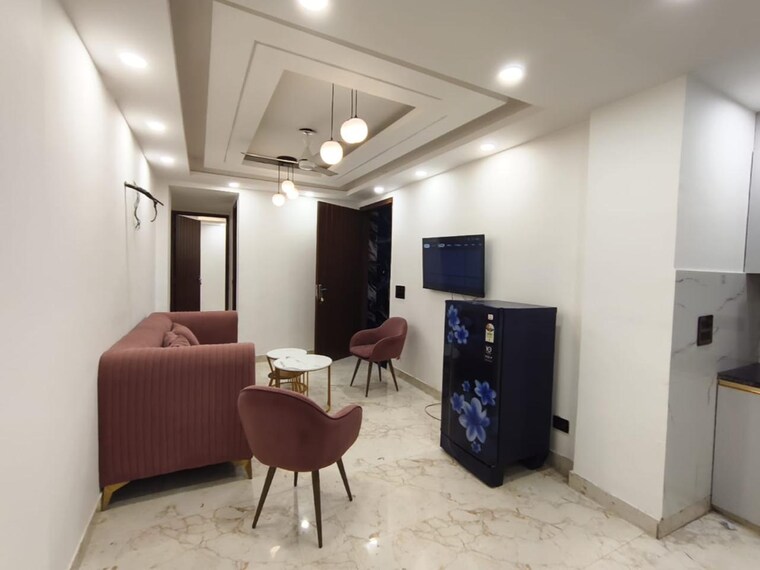 Living Room, palm-residency-chhatarpur 2 Bedroom 800 Sq.Ft. Builder Floor In Chattarpur Delhi 9349887