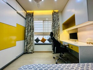 Living Room in 4 BHK Apartment at Bhartiya Nikoo Homes Phase 2, Thanisandra Main Road – for Rent