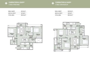 Floor Plan in 2 BHK Apartment at Prestige Garden Trails, Mira Road – for Sale
