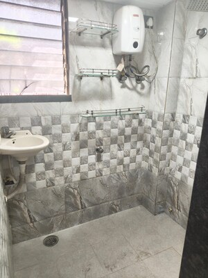Bathroom in 1 BHK Apartment at Kopar Khairane – for Rent