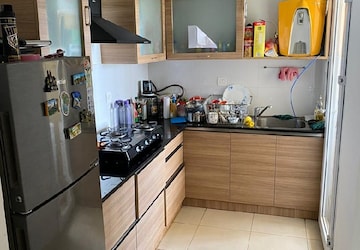 Kitchen in 2 BHK Apartment at Bhartiya Nikoo Homes, Thanisandra Main Road – for Rent