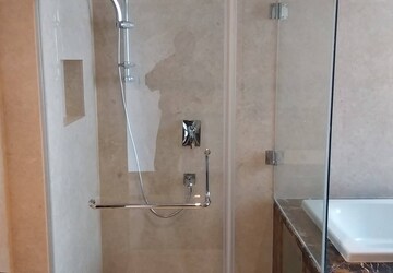 Bathroom in 4 BHK Apartment at Prestige White Meadows Villas, Whitefield – for Rent
