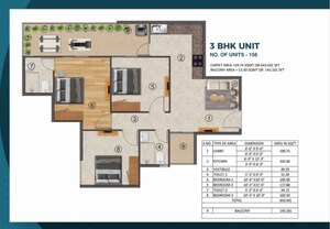 Floor Plan in 3 BHK Apartment at ROF Aalayas Phase 2, Sector 102 – for Sale