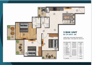 Floor Plan in 3 BHK Apartment at ROF Aalayas Phase 2, Sector 102 – for Sale