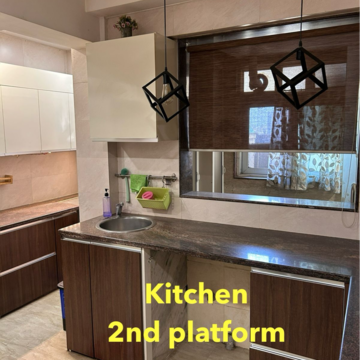 Kitchen in 3 BHK Apartment at Hiranandani Meadows, Manpada – for Rent