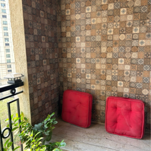 Bathroom in 3 BHK Apartment at Hiranandani Meadows, Manpada – for Rent