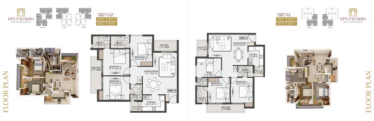 Floor Plan, bp-dps-palladio 2.5 Bedroom 1450 Sq.Ft. Apartment In Mastemau Lucknow 9358572