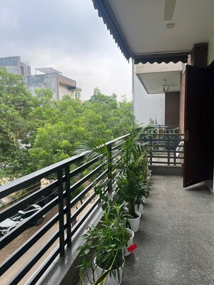 Balcony in 3 BHK Builder Floor at Auram Floor, South City 2 – for Rent