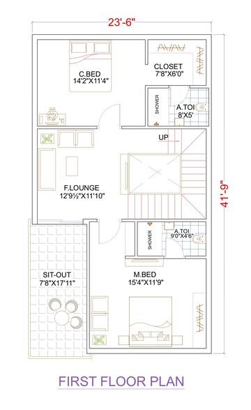 Floor Plan in 3 BHK Villa at Beeramguda – for Sale