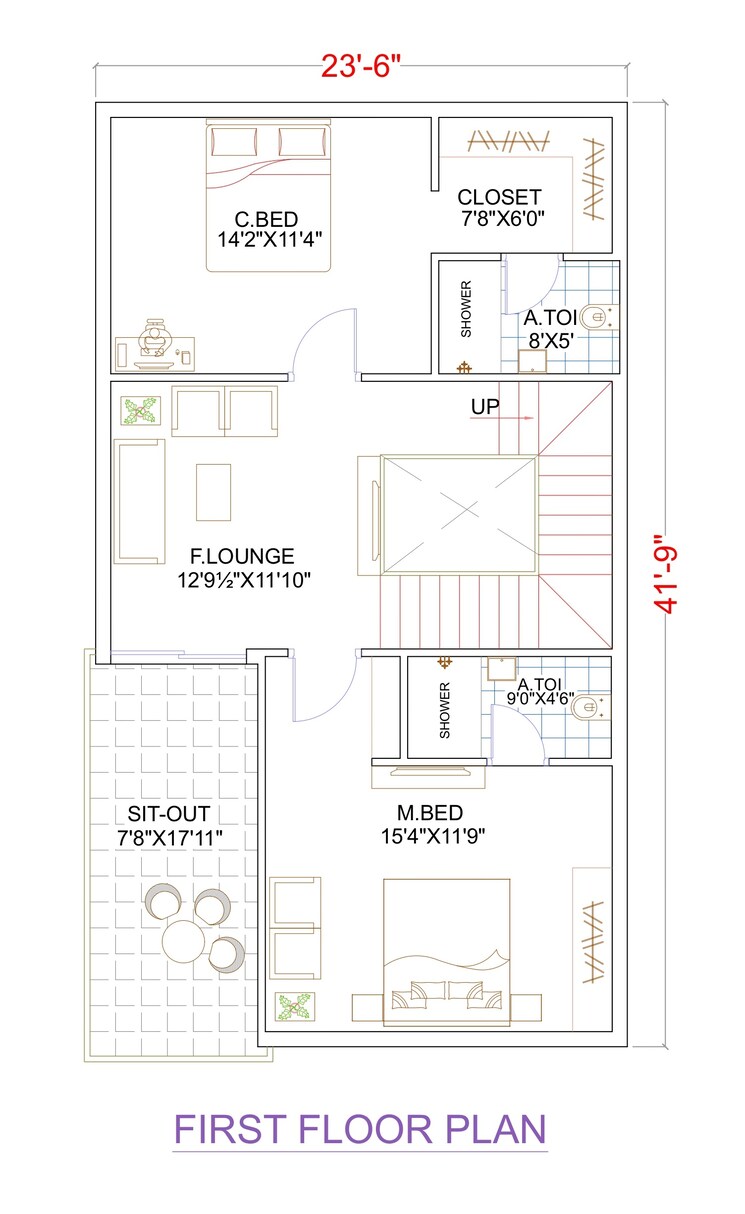 Floor Plan, beeramguda 3 Bedroom 2525 Sq.Ft. Villa In Beeramguda Hyderabad 9360151