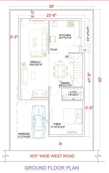 Floor Plan in 3 BHK Villa at Beeramguda – for Sale