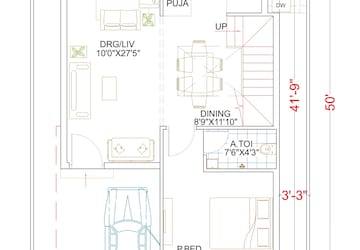 Floor Plan in 3 BHK Villa at Krishna Reddy Pet – for Sale
