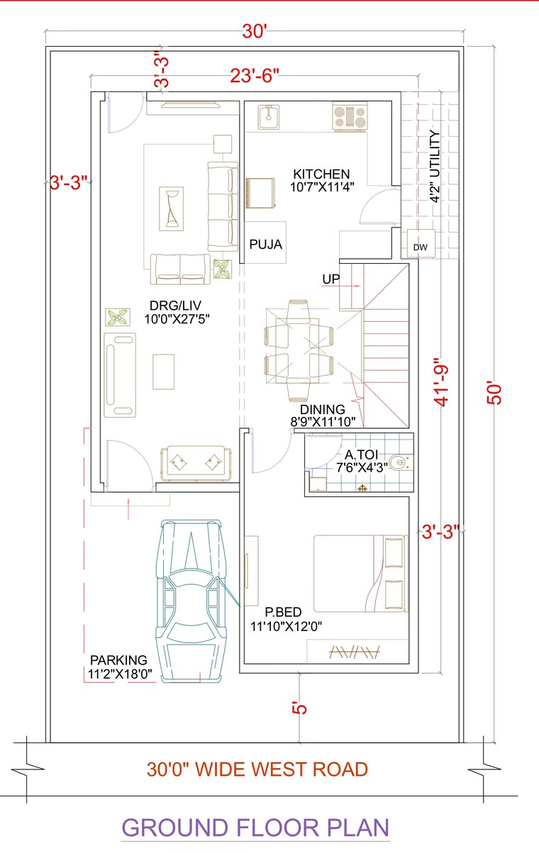 Floor Plan, krishna reddy pet 3 Bedroom 2547 Sq.Ft. Villa In Krishna Reddy Pet Hyderabad 9360308