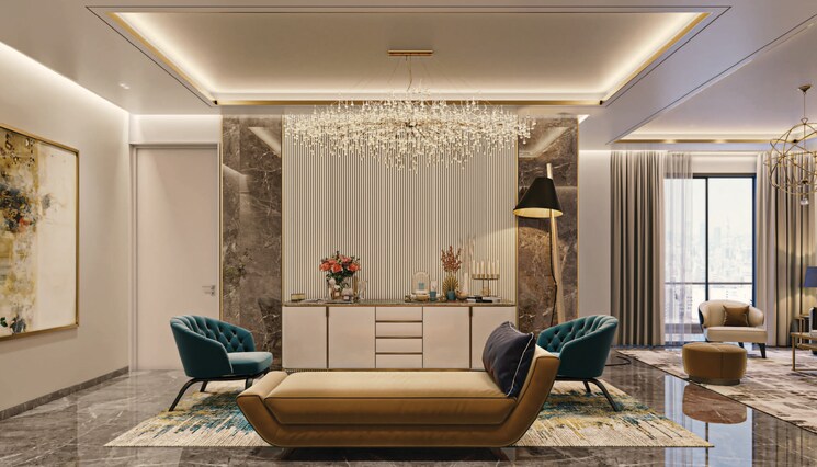 Living Room, meenakshi-elysia 4 Bedroom 4446 Sq.Ft. Apartment In Gun Foundry Hyderabad 9360390