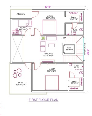 Floor Plan in 4 BHK Villa at Tukkuguda – for Sale