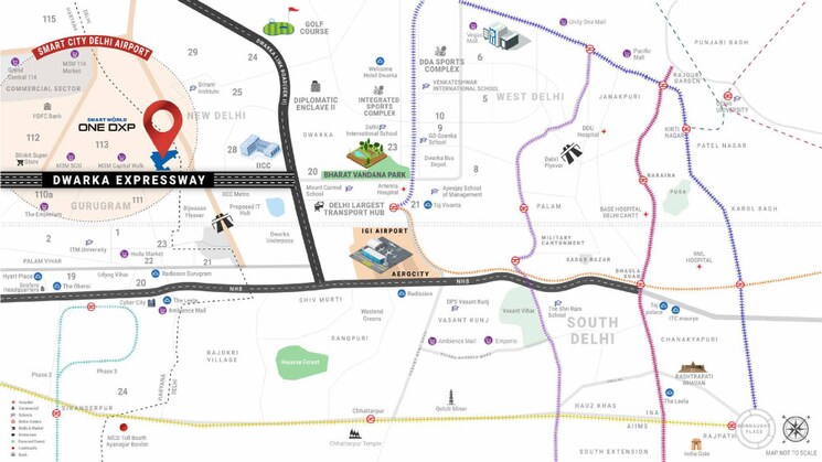 Map Location, signature-global-de-luxe-dxp 3 Bedroom 2469 Sq.Ft. Apartment In Sector 37d Gurgaon 9360792