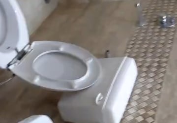 Bathroom in 3 BHK Apartment at Omega Orchid Heights, Faizabad Road – for Rent
