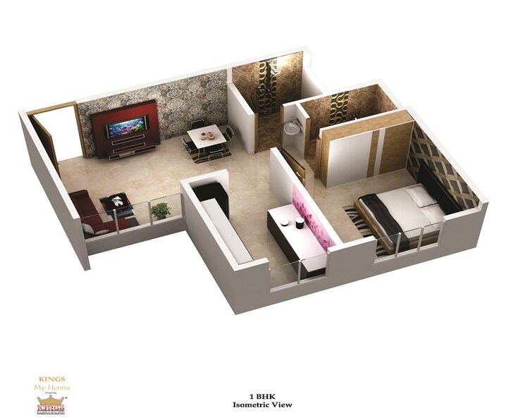 Floor Plan, kings-my-homes 1 Bedroom 321 Sq.Ft. Apartment In Chunabhatti Mumbai 9361215