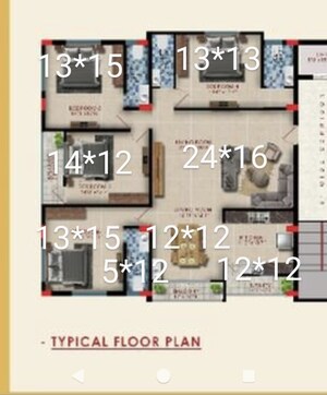 Floor Plan in 4 BHK Apartment at Himayath Sagar – for Sale