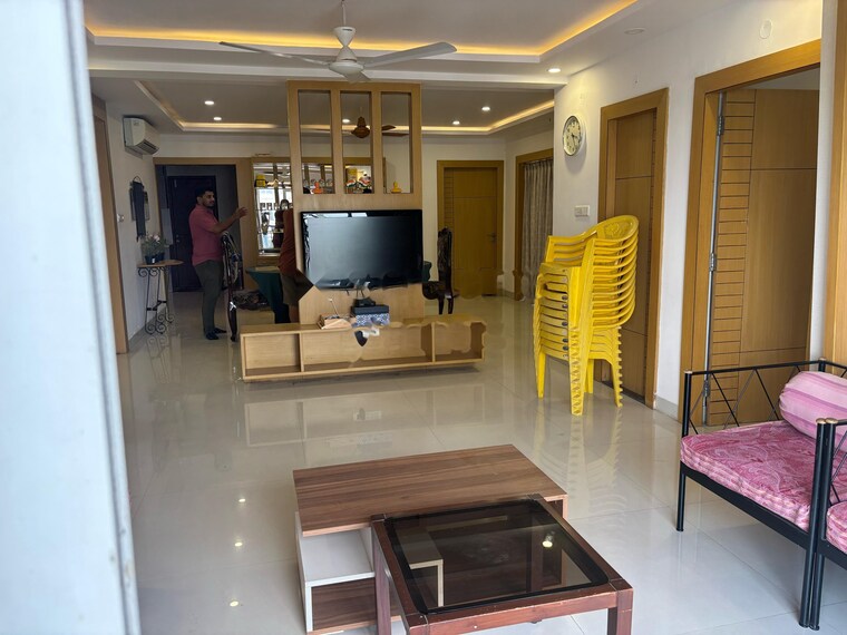 Living Room, movie-towers 3.5 Bedroom 2813 Sq.Ft. Apartment In Kokapet Hyderabad 9362892