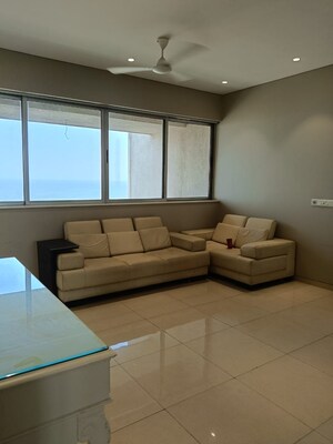 Living Room in 3 BHK Apartment at Worli Sea Face – for Rent