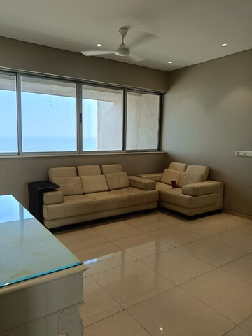 Living Room in 3 BHK Apartment at Worli Sea Face – for Rent
