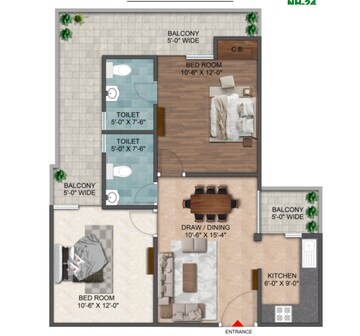 Floor Plan in 2 BHK Apartment at Nh 24 – for Sale