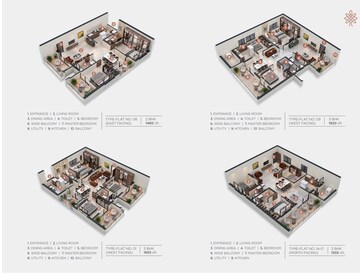 Master Plan in 2 BHK Apartment at Technopolis Solitaire Unity, Hafeezpet – for Sale