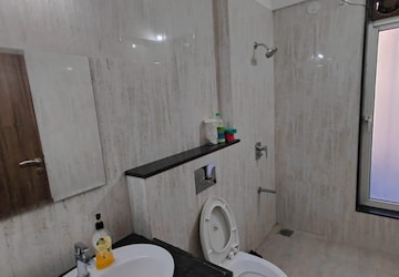 Bathroom in 3 BHK Apartment at Swastik Regalia, Kavesar – for Rent