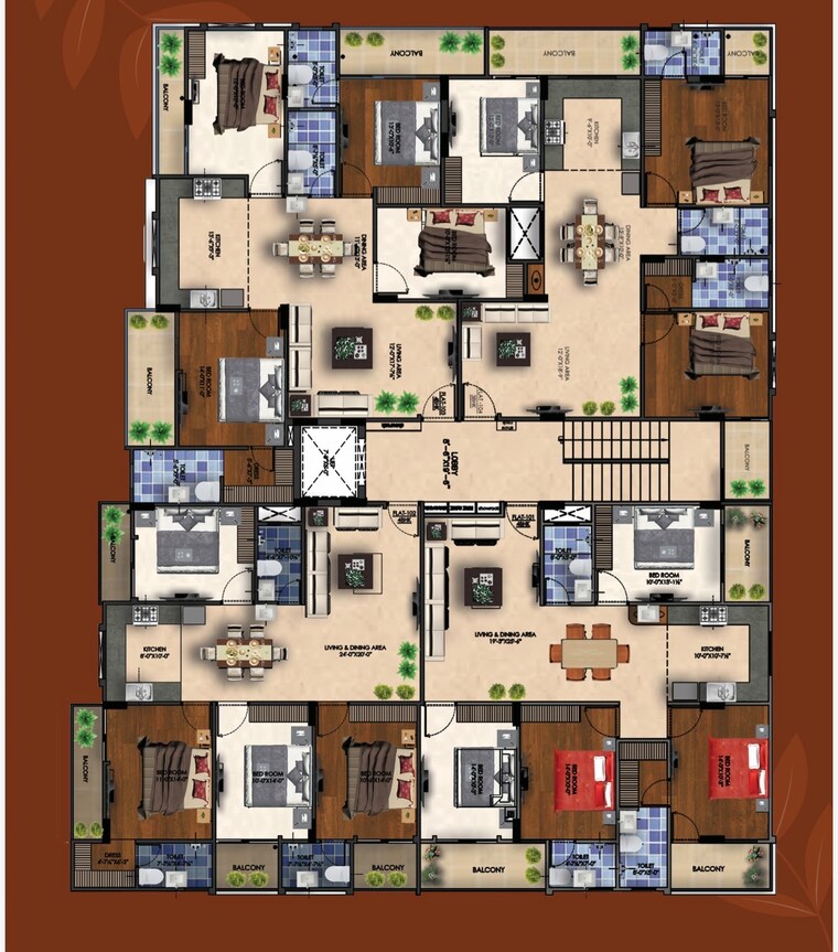 Floor Plan, officers campus colony 3 Bedroom 1900 Sq.Ft. Apartment In Officers Campus Colony Jaipur 9363984