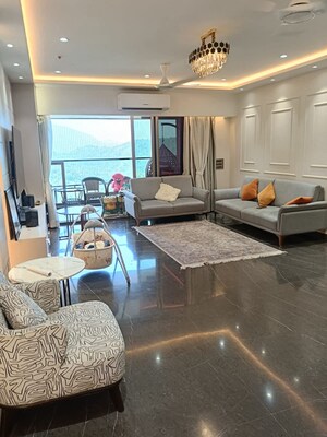 Living Room in 3.5 BHK Apartment at T Bhimjyani Neelkanth Woods Olivia, Ghodbunder Road – for Rent