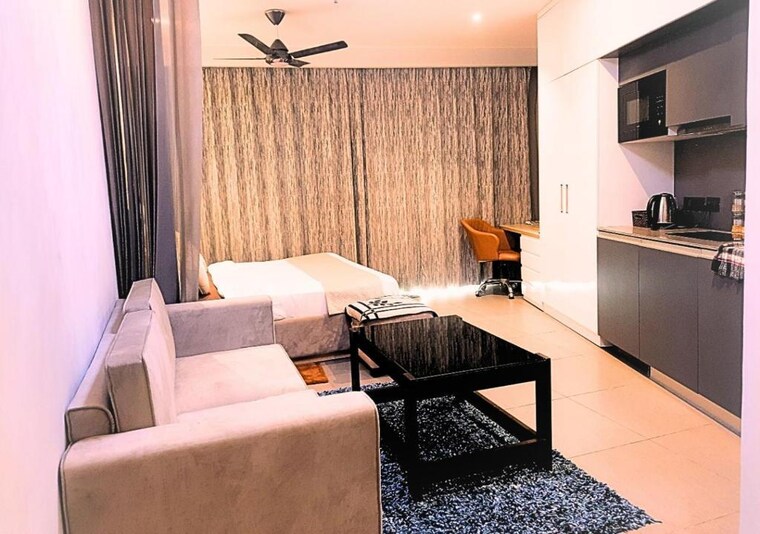 Living Room, earthcon-casa-grande-ii Studio 611 Sq.Ft. Apartment In Chi V Greater Noida Greater Noida 9365365