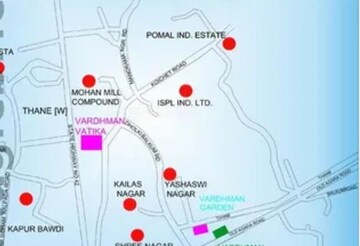 1 BHK Apartment – Map Location View at Vardhman Vatika, Majiwada - for Rent
