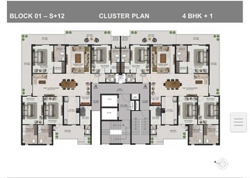 Floor Plan in 4 BHK Apartment at High Ground – for Sale