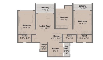 Floor Plan in 2 BHK Apartment at Wakad – for Sale