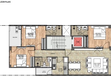 Floor Plan in 3 BHK Apartment at DLF Gardencity Enclave, Sector 93 – for Sale