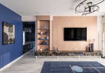 Living Room in 2.5 BHK Apartment at Prescon Midtown Bay, Mahim West – for Sale