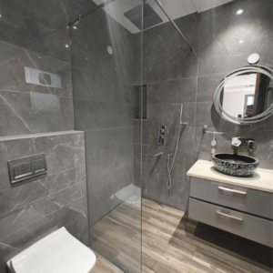 Bathroom in 3.5 BHK Builder Floor at Boutique Residential Apartments R-62, Greater Kailash – for Sale