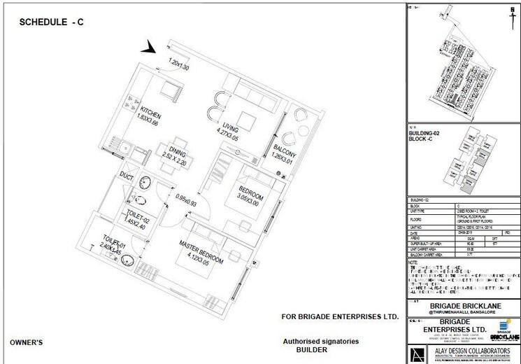Master Plan, brigade-bricklane 2 Bedroom 977 Sq.Ft. Apartment In Jakkuru Bangalore 9368684
