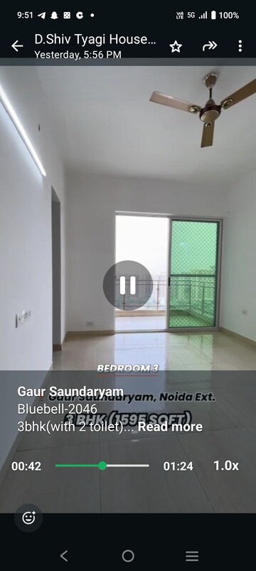Room in 3 BHK Apartment at Gaur Saundaryam, Tech Zone 4 Greater Noida – for Sale