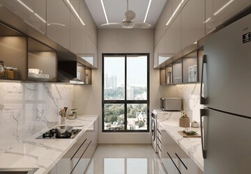 Kitchen in 1 BHK Apartment at Mhatre White Orchid Residency, Borivali West – for Sale