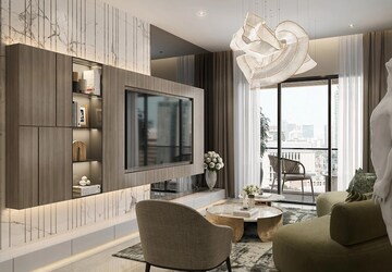 Living Room in 1 BHK Apartment at Mhatre White Orchid Residency, Borivali West – for Sale