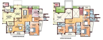 Floor Plan in 4 BHK Apartment at Parsvnath Exotica, Sector 53 – for Rent